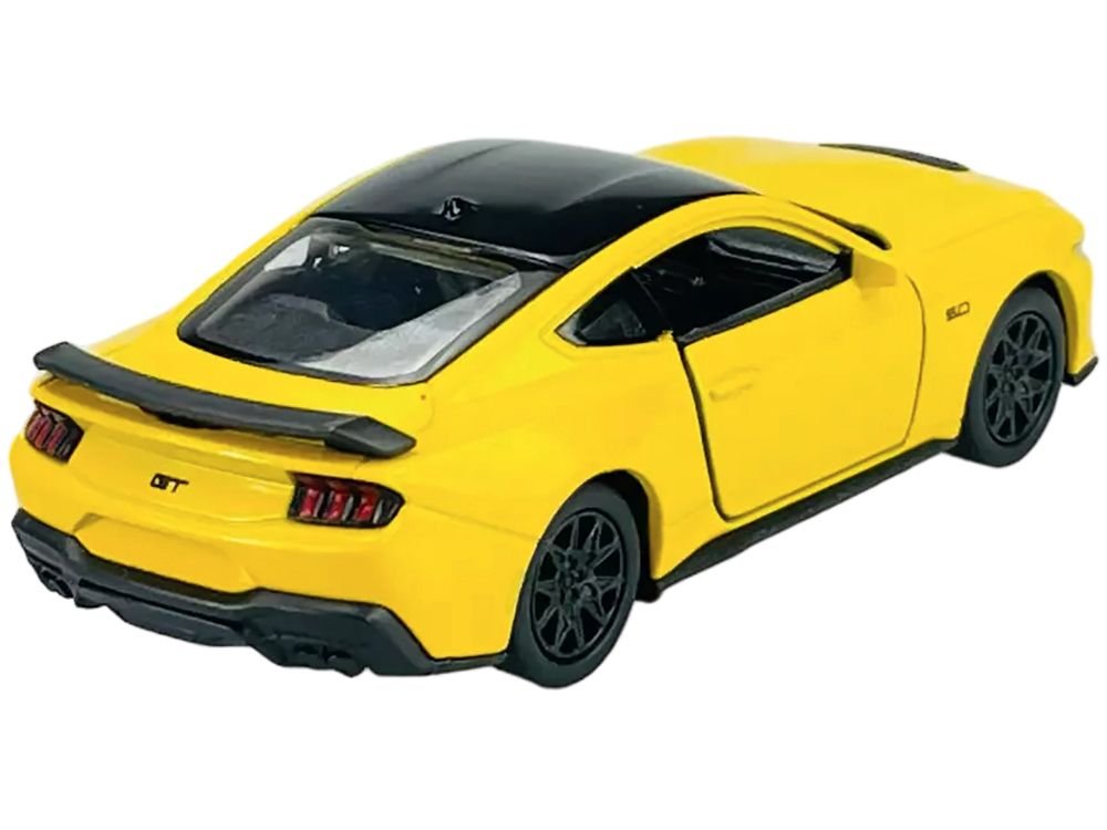 2024 Ford Mustang GT 5.0 Yellow with Black Top "NEX Models" Series 1/25 Diecast Model Car by Welly view 3