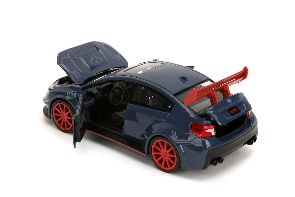 2016 Subaru WRX STI Widebody Dark Blue and Yuji Itadori Diecast Figure "Jujutsu Kaisen" (2020–2023) TV Series "Anime Hollywood Rides" Series 1/24 Diecast Model Car by Jada view 4