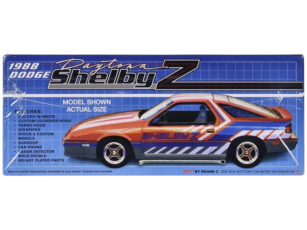 Skill 2 Model Kit 1988 Dodge Shelby Daytona Z 2-in-1 Kit 1/25 Scale Model by MPC view 3