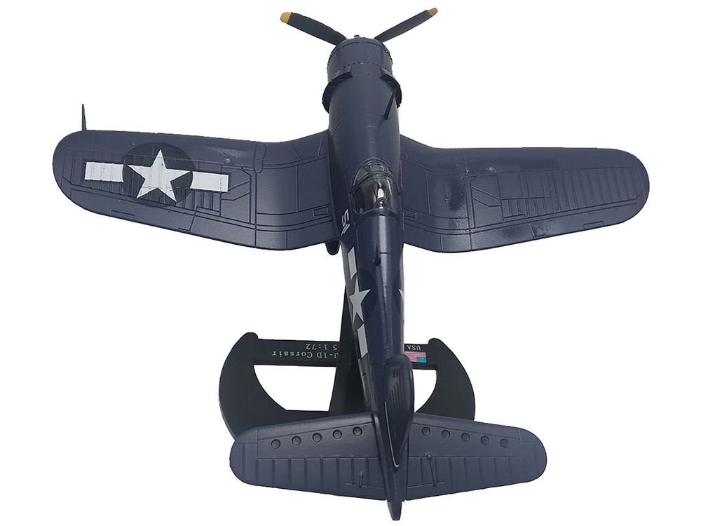 Vought F4U-1D Corsair Fighter Aircraft "Robert Wade VMF-323 Death Rattlers Yontan Airfield Okinawa" (1945) United States Marine Corps "Planes of World War II" Series 1/72 Diecast Model Airplane by Luppa view 4