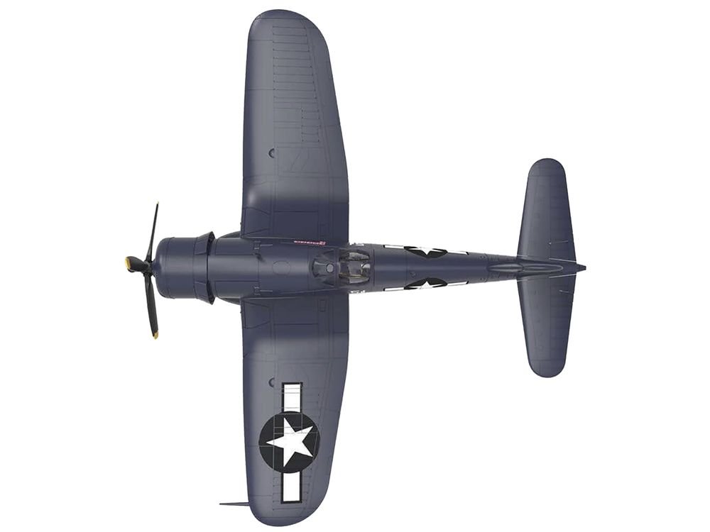 Vought F4U-1D Corsair Fighter Aircraft "Robert Wade VMF-323 Death Rattlers Yontan Airfield Okinawa" (1945) United States Marine Corps "Planes of World War II" Series 1/72 Diecast Model Airplane by Luppa view 5