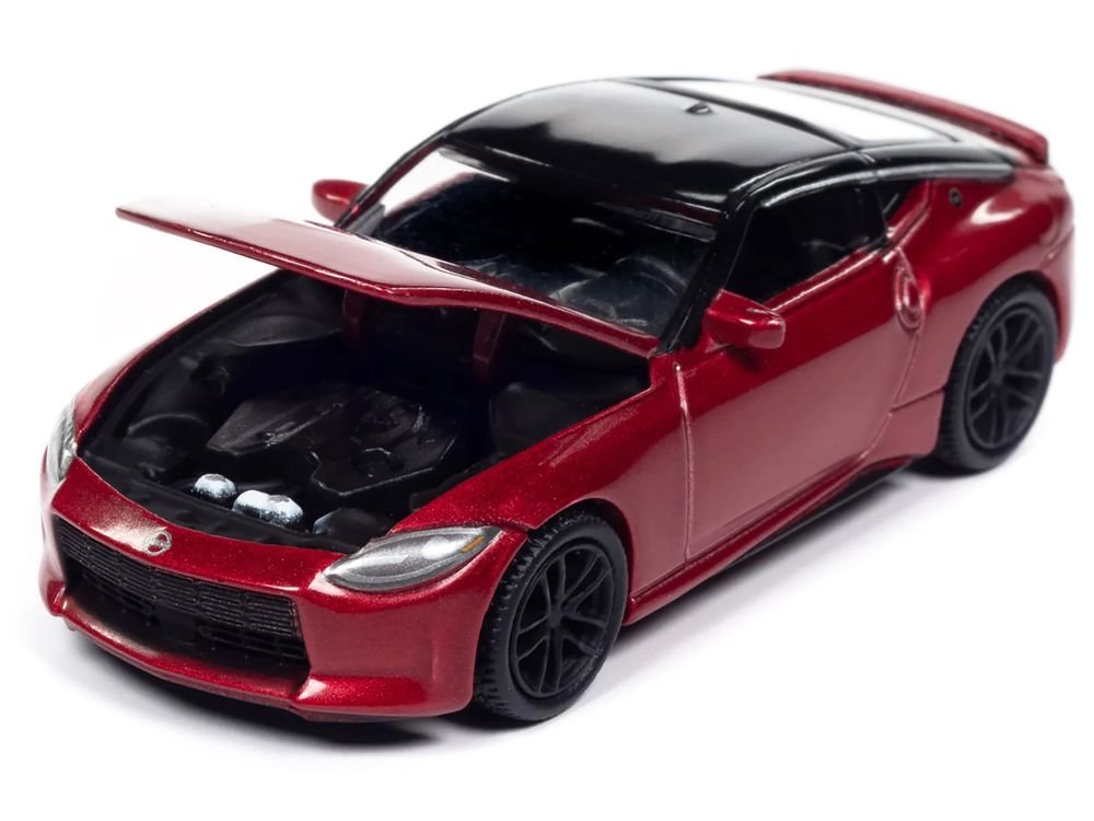 2023 Nissan Z Passion Red Metallic with Black Top "Import Legends" Series 1/64 Diecast Model Car by Auto World view 3