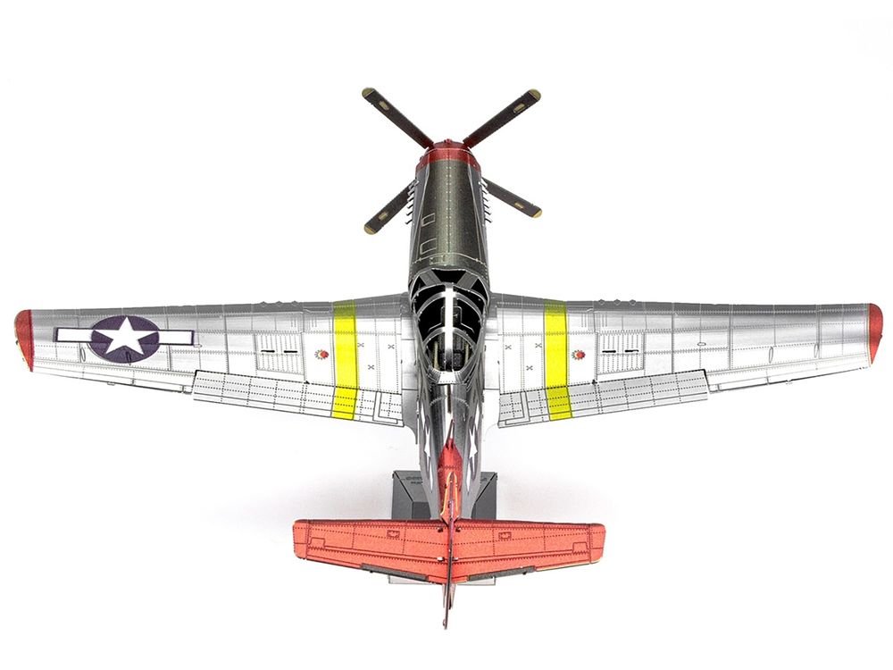 Model Kit North American P-51D Mustang Fighter Aircraft "Tuskegee Airmen Duchess Arlene 100th Fighter Squadron" United States Army Air Forces (Challenging Difficulty) Steel Model by Metal Earth view 3
