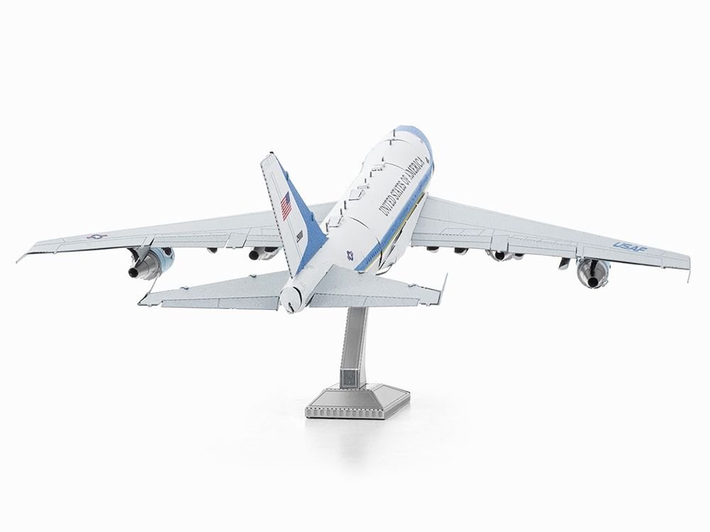 Model Kit Boeing 747 Transport Aircraft "Air Force One Presidential Plane" United States Air Force (Moderate Difficulty) Steel Model by Metal Earth view 3