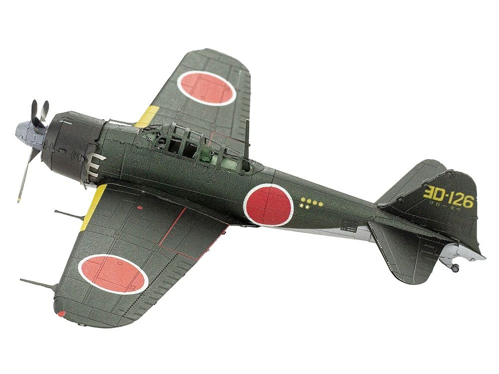 Model Kit Mitsubishi A6M Zero Fighter Aircraft "World War II" Imperial Japanese Navy (Moderate Difficulty) Steel Model by Metal Earth view 2