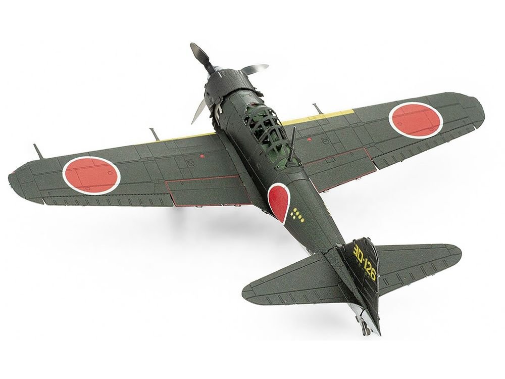 Model Kit Mitsubishi A6M Zero Fighter Aircraft "World War II" Imperial Japanese Navy (Moderate Difficulty) Steel Model by Metal Earth view 3