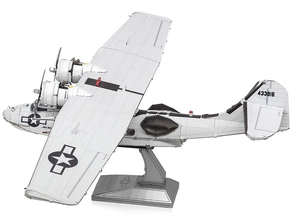 Model Kit Consolidated PBY Catalina Amphibious Aircraft "Miss Pick Up" United States Army Air Forces (Moderate Difficulty) Steel Model by Metal Earth view 2