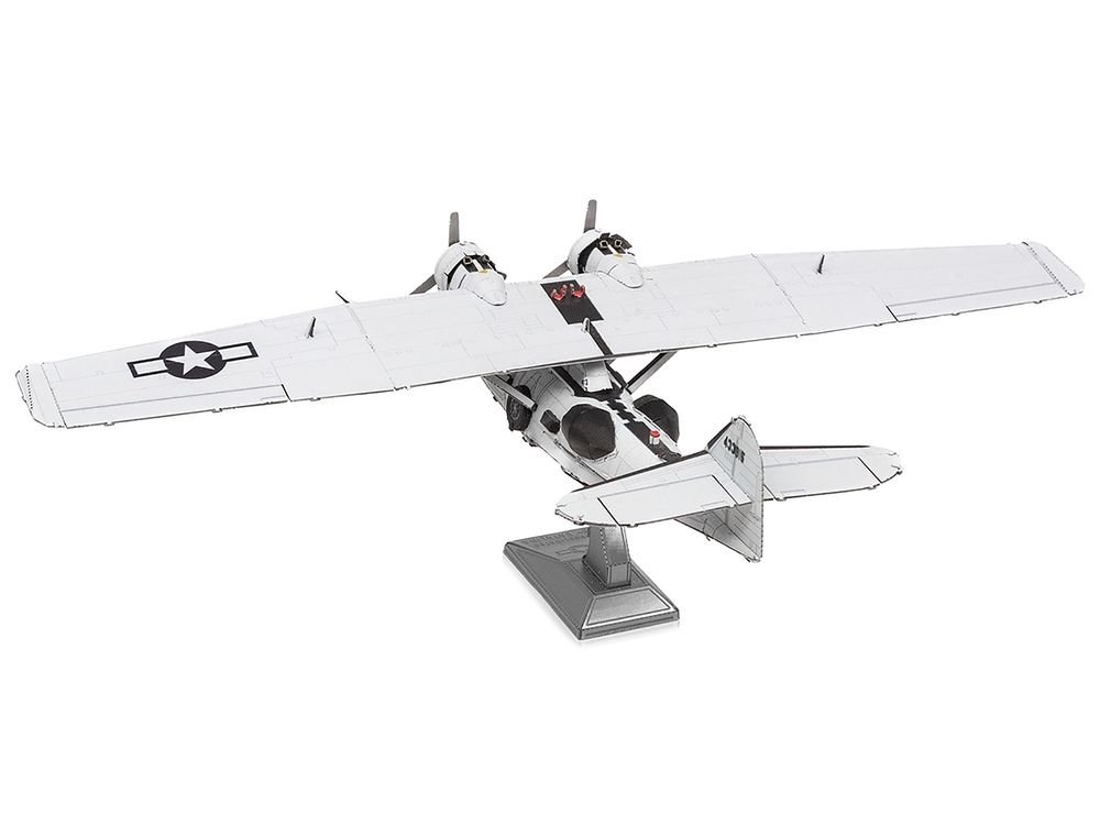 Model Kit Consolidated PBY Catalina Amphibious Aircraft "Miss Pick Up" United States Army Air Forces (Moderate Difficulty) Steel Model by Metal Earth view 3