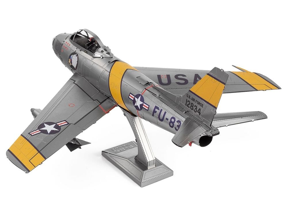 Model Kit North American F-86 Sabre Fighter Aircraft "Jolley Roger" United States Air Force (Moderate Difficulty) Steel Model by Metal Earth view 3