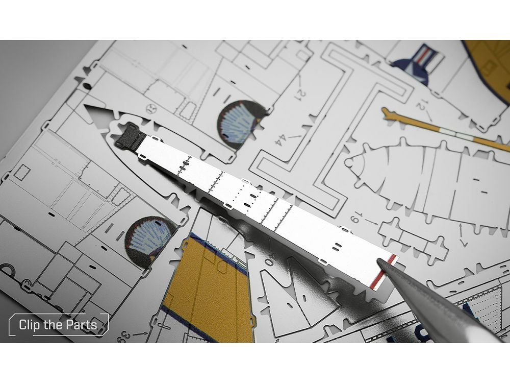 Model Kit North American F-86 Sabre Fighter Aircraft "Jolley Roger" United States Air Force (Moderate Difficulty) Steel Model by Metal Earth view 4