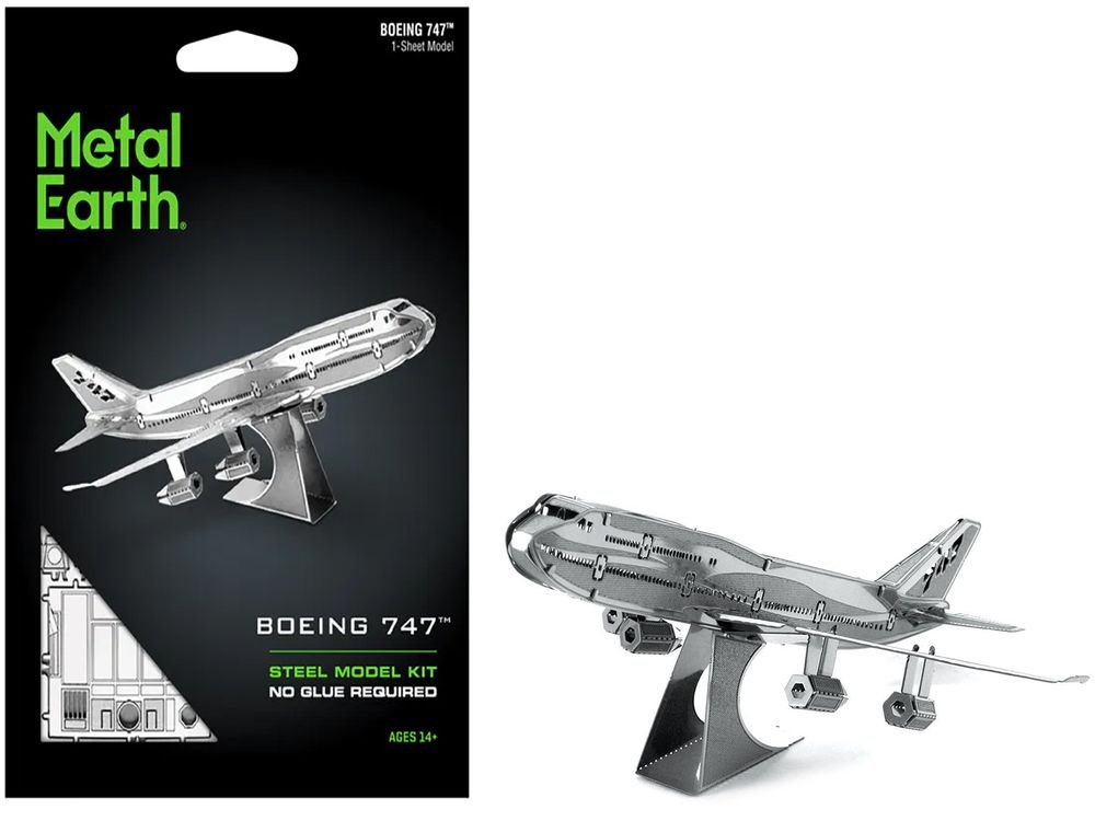 Model Kit Boeing 747 Commercial Aircraft (Easy Difficulty) Steel Model by Metal Earth