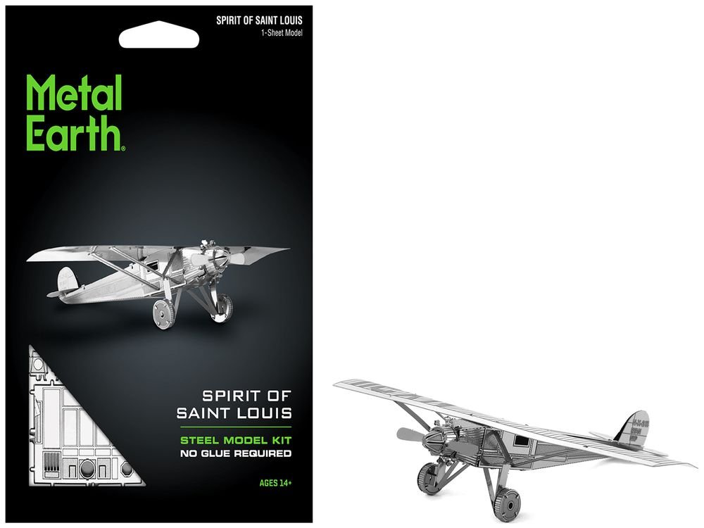 Model Kit Spirit Of Saint Louis Monoplane Aircraft (Moderate Difficulty) Steel Model by Metal Earth