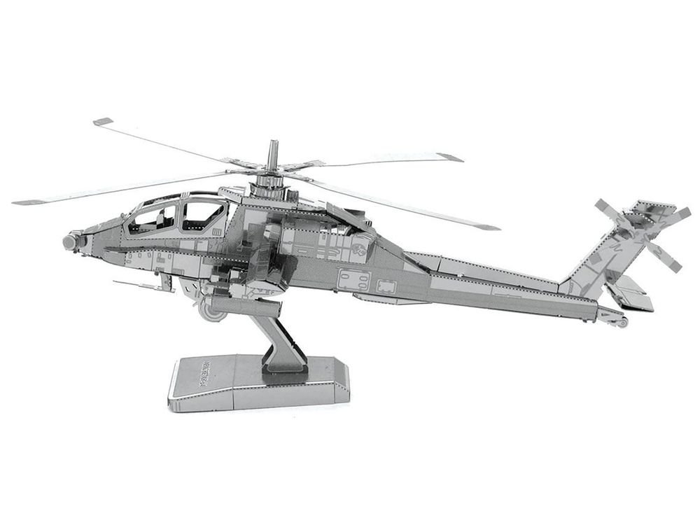 Model Kit Boeing AH-64 Apache Attack Helicopter (Moderate Difficulty) Steel Model by Metal Earth view 3