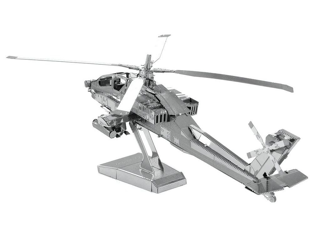 Model Kit Boeing AH-64 Apache Attack Helicopter (Moderate Difficulty) Steel Model by Metal Earth view 4