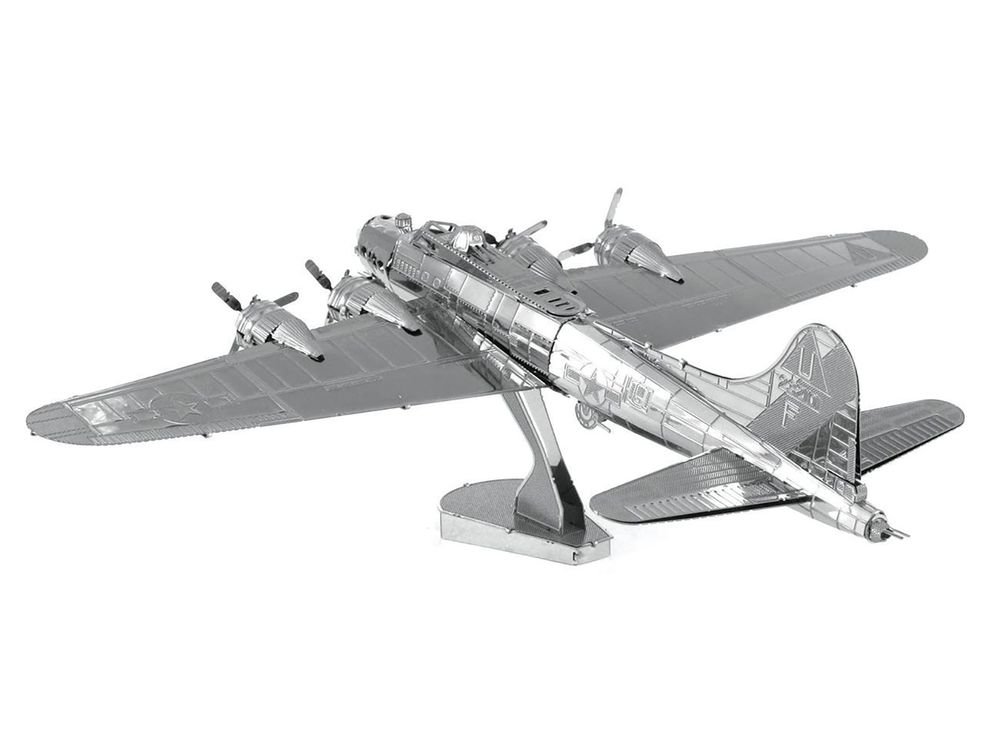 Model Kit Boeing B-17 Flying Fortress Bomber Aircraft (Moderate Difficulty) Steel Model by Metal Earth view 3