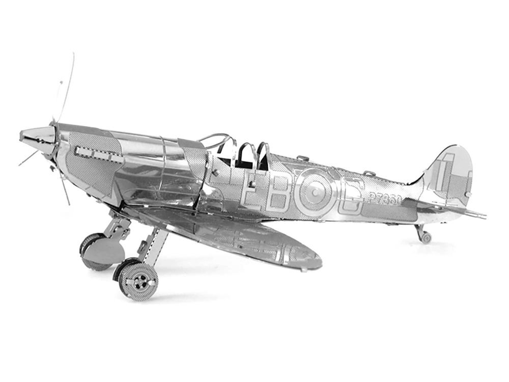 Model Kit Supermarine Spitfire Fighter Aircraft "Royal Air Force" (Easy Difficulty) Steel Model by Metal Earth view 2