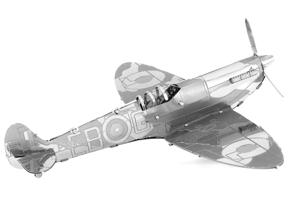 Model Kit Supermarine Spitfire Fighter Aircraft "Royal Air Force" (Easy Difficulty) Steel Model by Metal Earth view 3