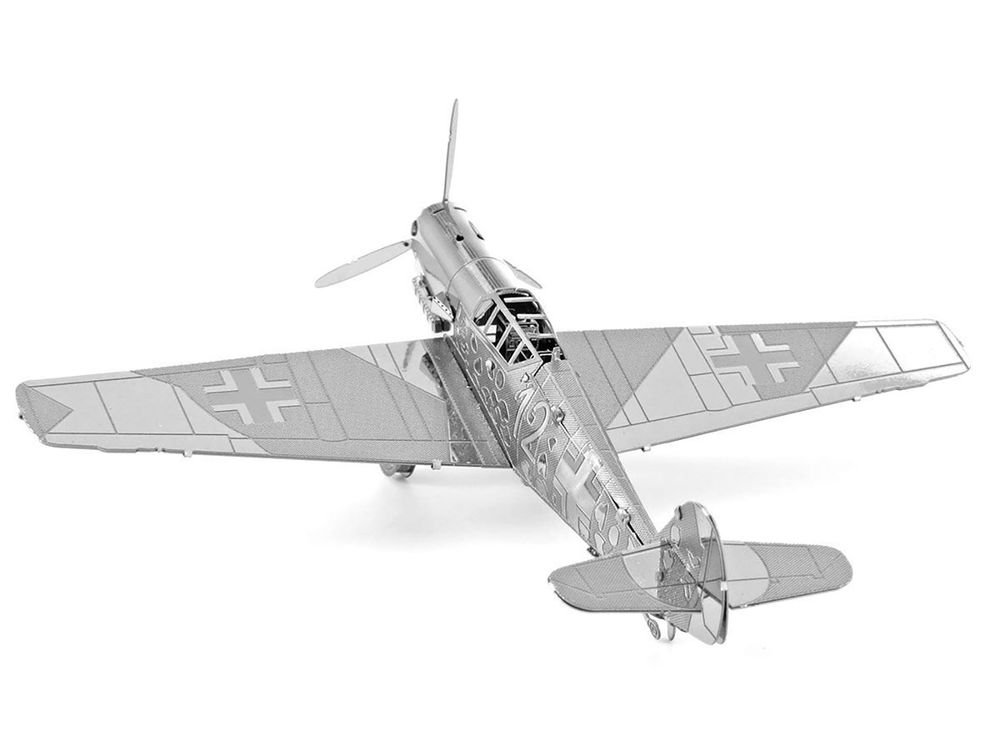 Model Kit Messerschmitt BF-109 Fighter Aircraft "German Luftwaffe" (Moderate Difficulty) Steel Model by Metal Earth view 2