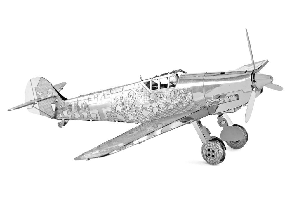 Model Kit Messerschmitt BF-109 Fighter Aircraft "German Luftwaffe" (Moderate Difficulty) Steel Model by Metal Earth view 4