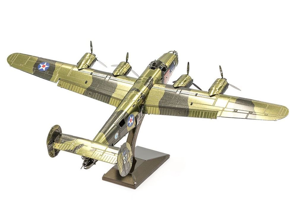 Model Kit Consolidated B-24 Liberator Bomber Aircraft "Diamond Lil" United States Army Air Forces (Challenging Difficulty) Steel Model by Metal Earth view 3