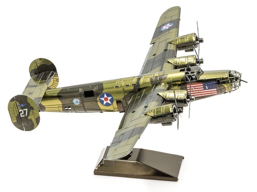 Model Kit Consolidated B-24 Liberator Bomber Aircraft "Diamond Lil" United States Army Air Forces (Challenging Difficulty) Steel Model by Metal Earth view 4