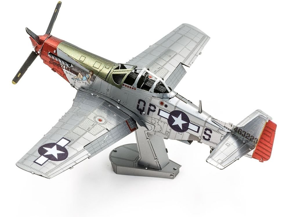 Model Kit North American P-51D Mustang Fighter Aircraft "Sweet Arlene" United States Army Air Forces (Challenging Difficulty) Steel Model by Metal Earth view 2