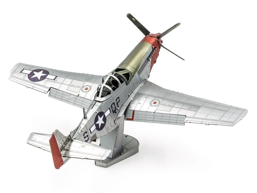 Model Kit North American P-51D Mustang Fighter Aircraft "Sweet Arlene" United States Army Air Forces (Challenging Difficulty) Steel Model by Metal Earth view 3