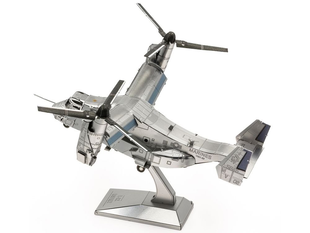 Model Kit Bell Boeing V-22 Osprey Aircraft "United States Military" (Challenging Difficulty) Steel Model by Metal Earth view 2