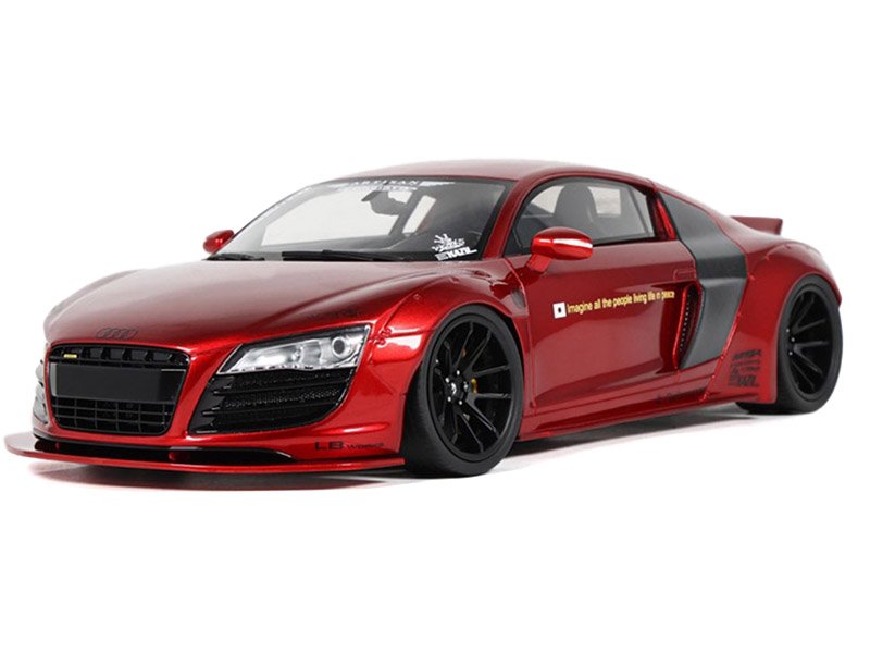 2022 Audi R8 "LB Works" Red Metallic 1/18 Model Car by GT Spirit view 2