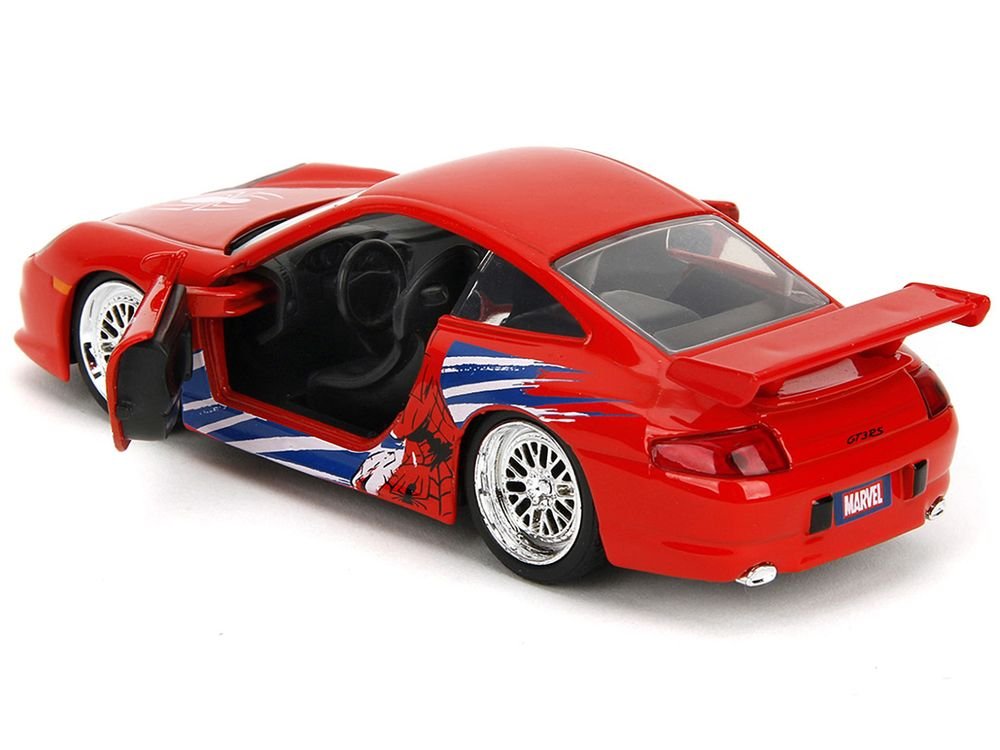 Porsche 911 GT3 RS (996) Red with Graphics "Marvel's Spider-Man" 1/32 Diecast Model Car by Jada view 4