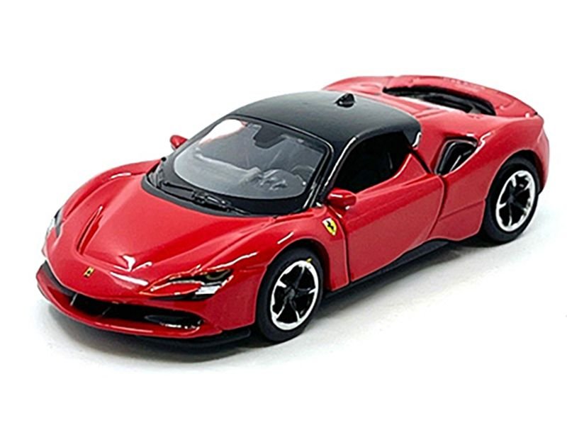 Ferrari SF90 Stradale Red with Black Top "Speed Icons" Series 1/64 Diecast Model Car by Maisto view 2