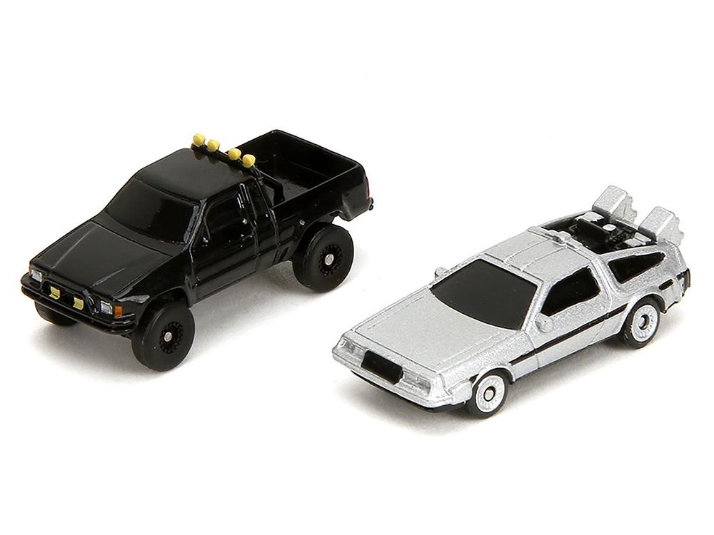 Hill Valley Courthouse Diorama with Black Pickup Truck and Delorean "Back to the Future" (1985) Movie "Nano Scene" Series Model by Jada view 3