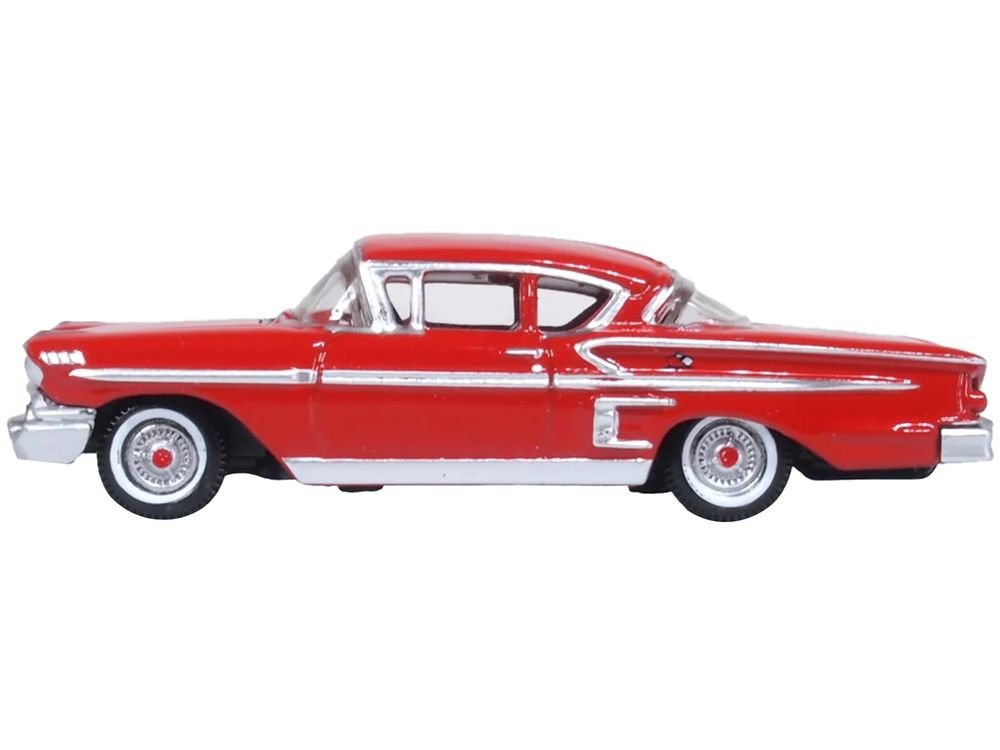 1958 Chevrolet Impala Sports Coupe Rio Red 1/87 (HO) Scale Diecast Model Car by Oxford Diecast view 2