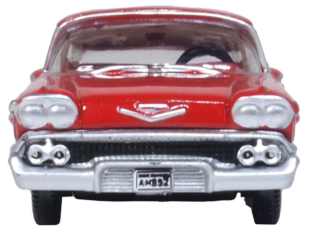 1958 Chevrolet Impala Sports Coupe Rio Red 1/87 (HO) Scale Diecast Model Car by Oxford Diecast view 3