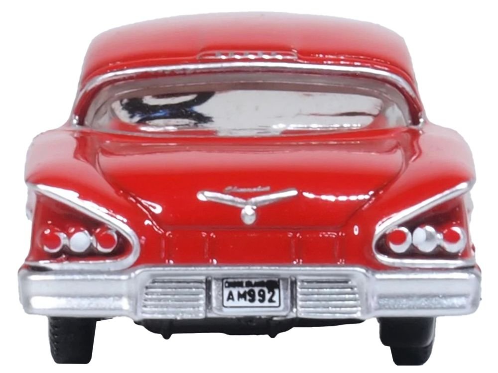 1958 Chevrolet Impala Sports Coupe Rio Red 1/87 (HO) Scale Diecast Model Car by Oxford Diecast view 4
