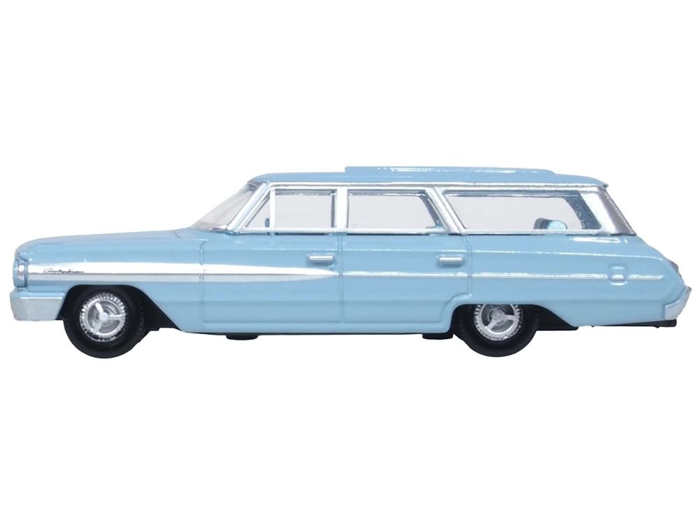 1964 Ford Country Sedan Skylight Blue 1/87 (HO) Scale Diecast Model Car by Oxford Diecast view 2