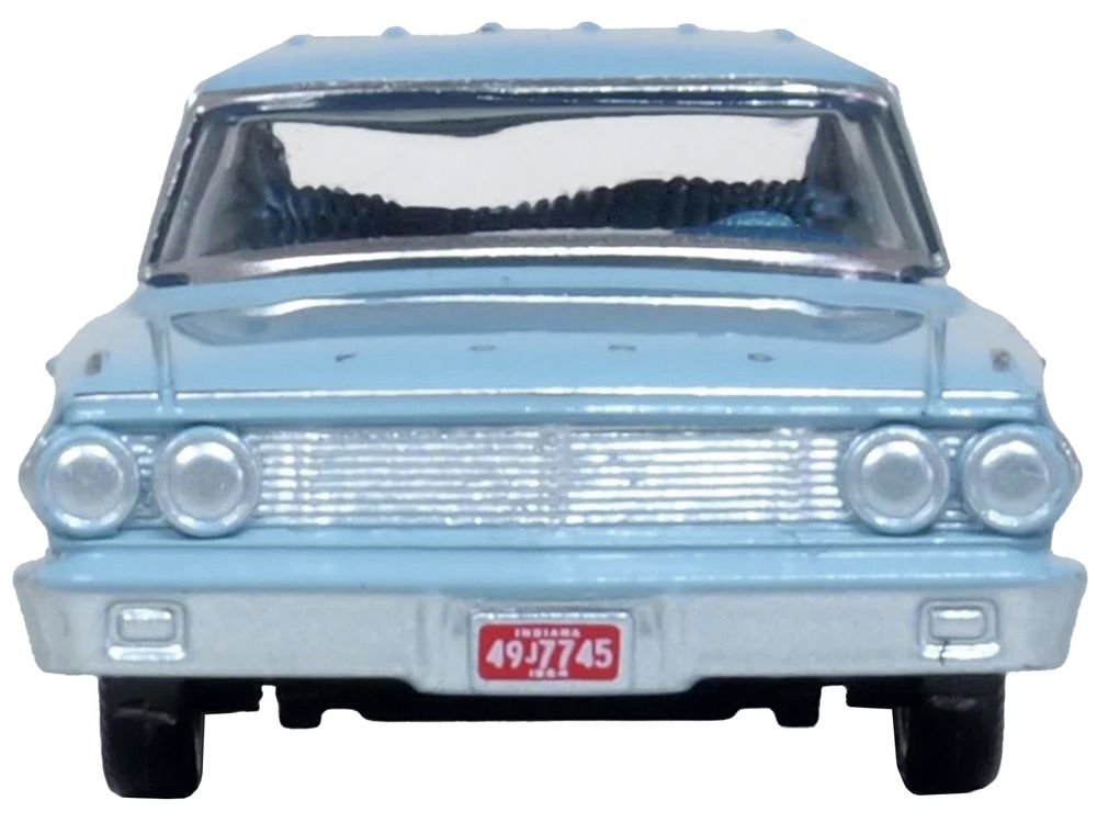 1964 Ford Country Sedan Skylight Blue 1/87 (HO) Scale Diecast Model Car by Oxford Diecast view 3