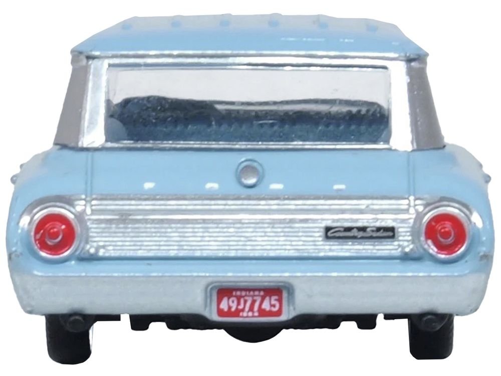 1964 Ford Country Sedan Skylight Blue 1/87 (HO) Scale Diecast Model Car by Oxford Diecast view 4