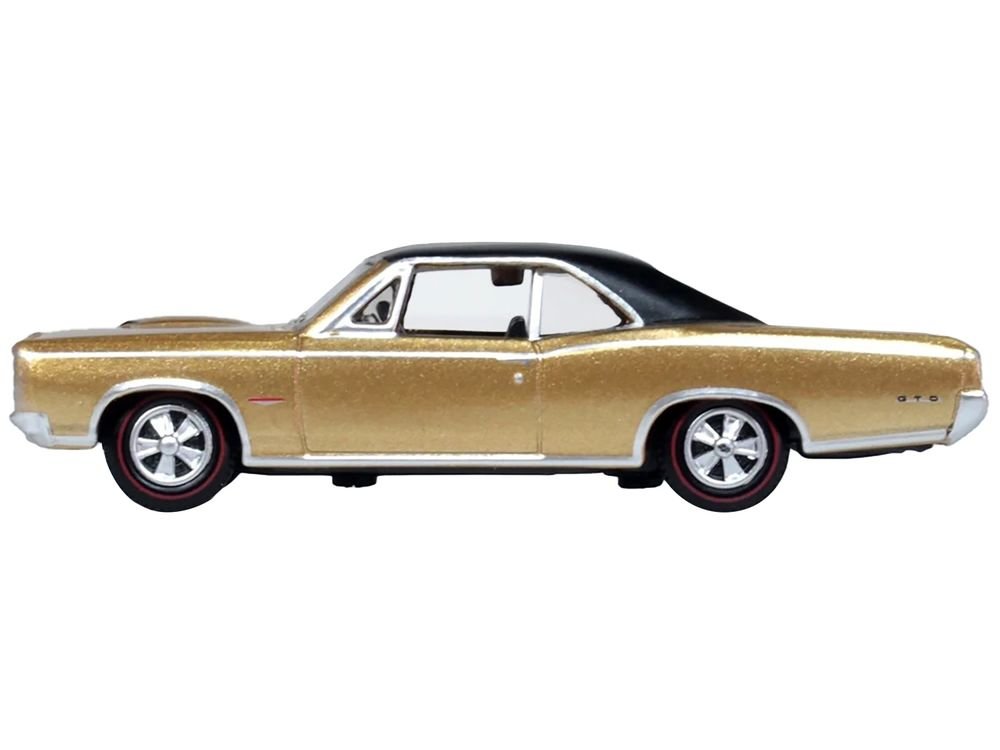 1966 Pontiac GTO Martinique Bronze Metallic with Black Top 1/87 (HO) Scale Diecast Model Car by Oxford Diecast view 2