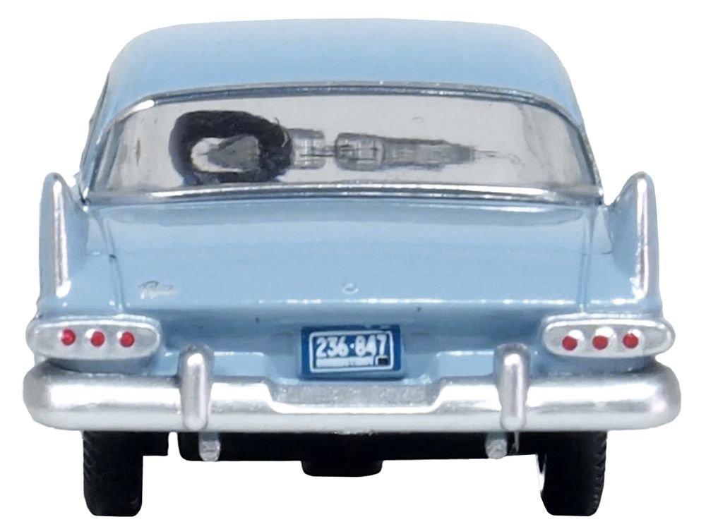 1959 Plymouth Savoy Sedan Powder Blue 1/87 (HO) Scale Diecast Model Car by Oxford Diecast view 4
