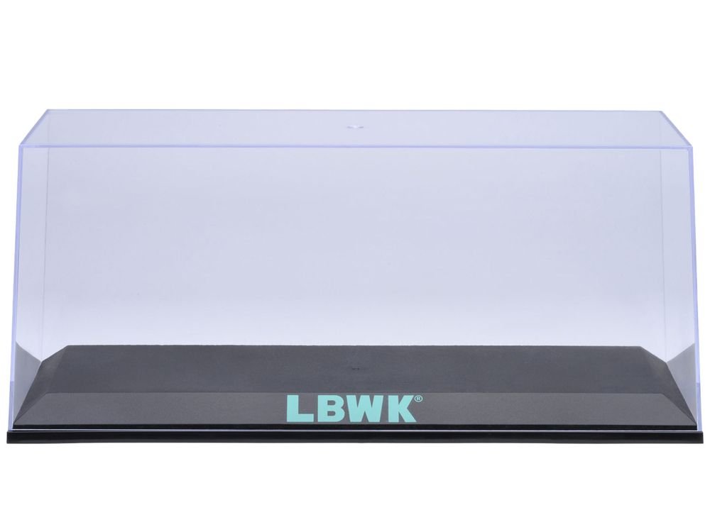 Collectible Display Show Case with Black Plastic Base and Green "LBWK" Logo for 1/18-1/24 Scale Model Cars by Autoart view 2