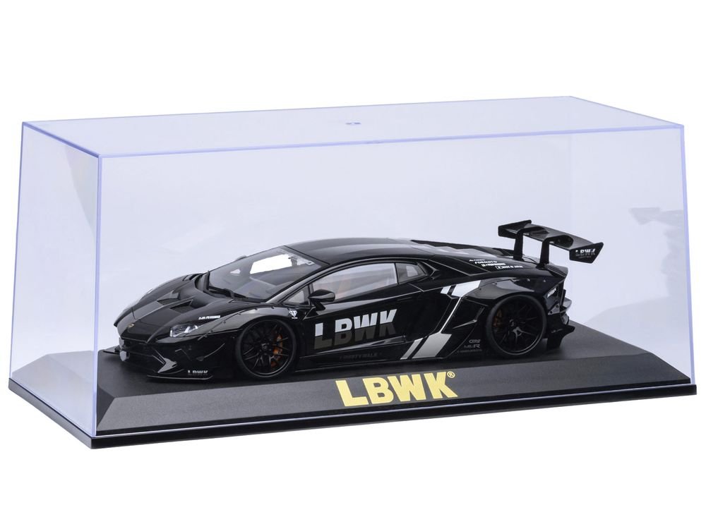 Collectible Display Show Case with Black Plastic Base and Gold "LBWK" Logo for 1/18-1/24 Scale Model Cars by Autoart view 4
