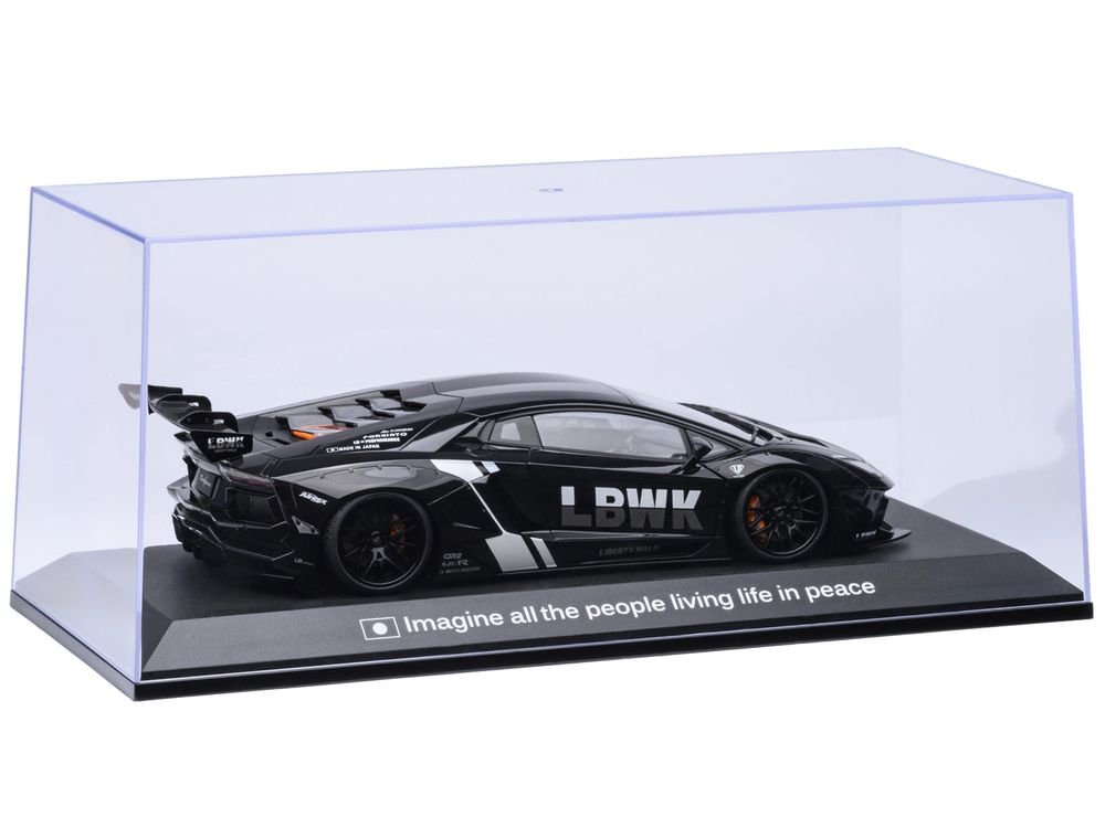 Collectible Display Show Case with Black Plastic Base and Gold "LBWK" Logo for 1/18-1/24 Scale Model Cars by Autoart view 5