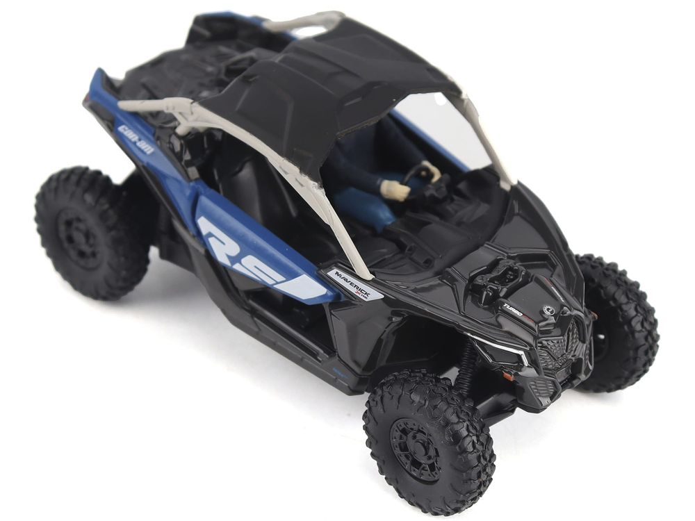Can-Am Maverick X3 X RS Turbo RR Intense Blue and Chalk Gray with Driver Figure 1/32 Diecast Model by BRP Models view 2