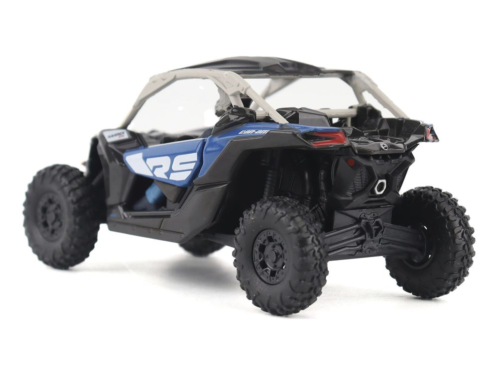 Can-Am Maverick X3 X RS Turbo RR Intense Blue and Chalk Gray with Driver Figure 1/32 Diecast Model by BRP Models view 4