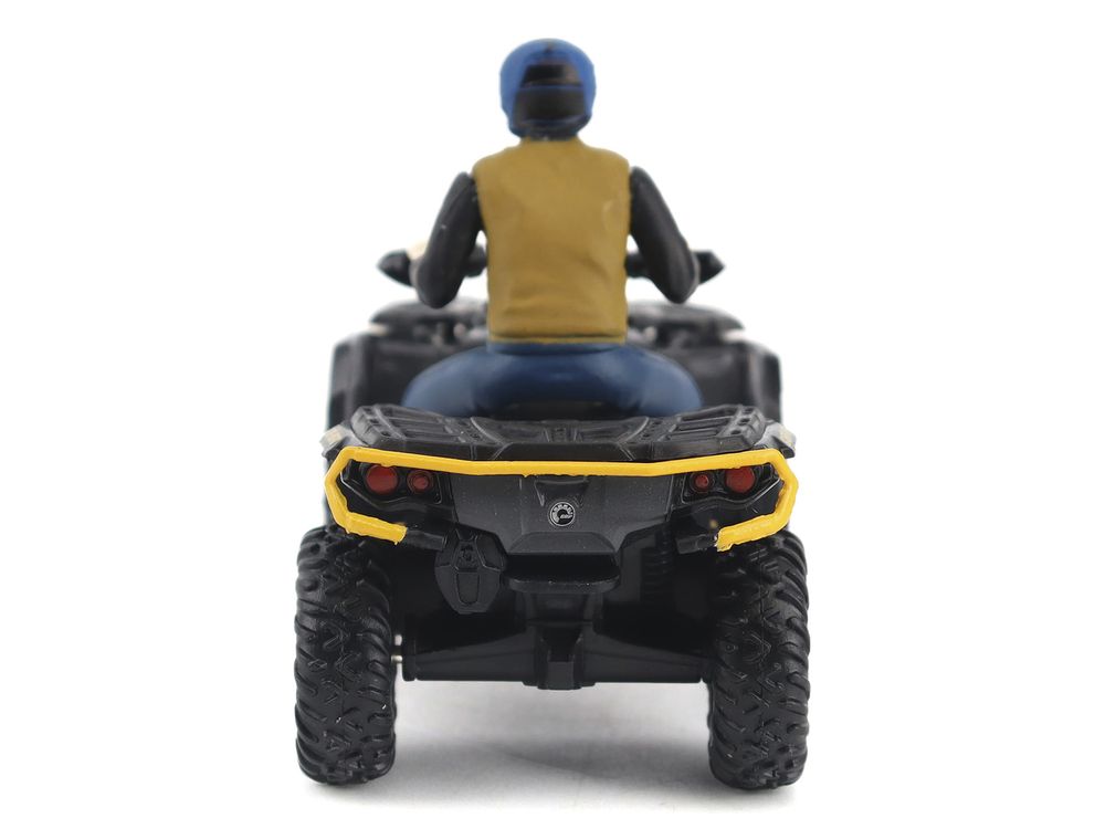 Can-Am Outlander XT-P 1000R ATV Iron Gray and Neo Yellow with Driver Figure 1/32 Diecast Model by BRP Models view 5