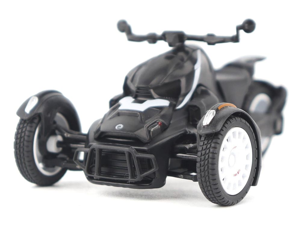 Can-Am Ryker Rally 3-Wheel Motorcycle Ghost Black 1/32 Diecast Model by BRP Models view 2