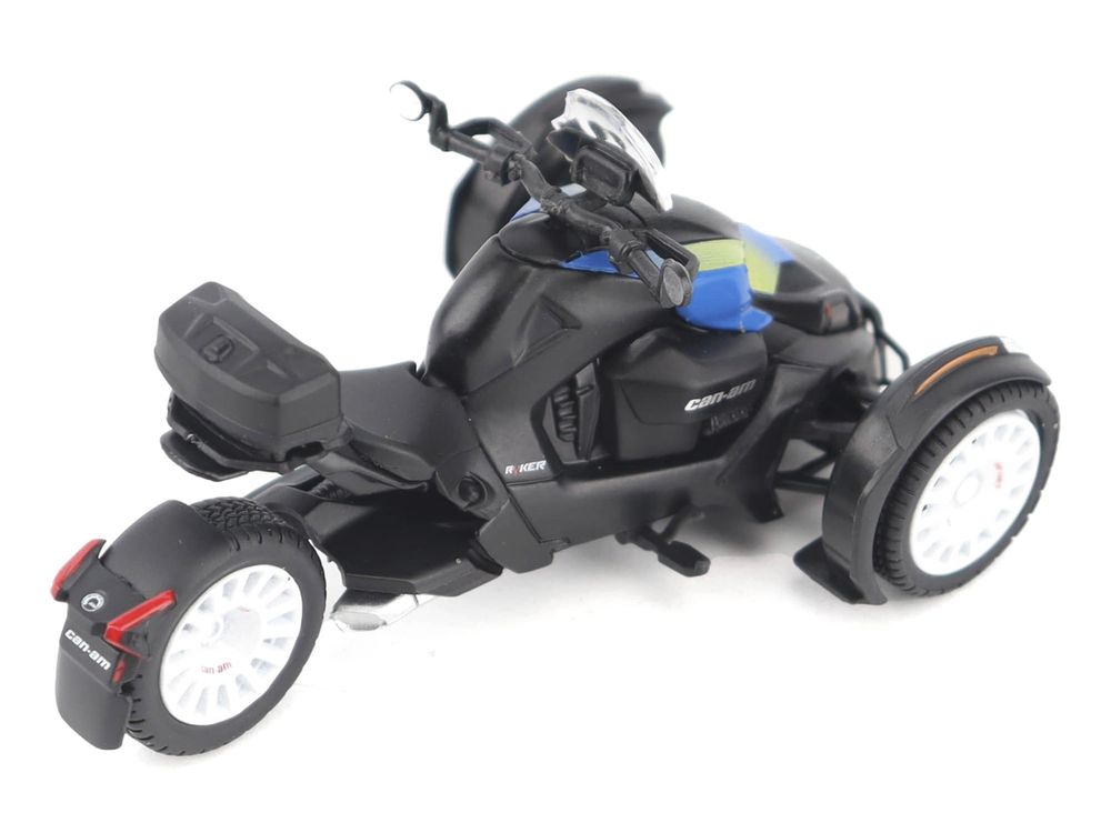 Can-Am Ryker Rally 3-Wheel Motorcycle Galactic Blue and Black 1/32 Diecast Model by BRP Models view 3