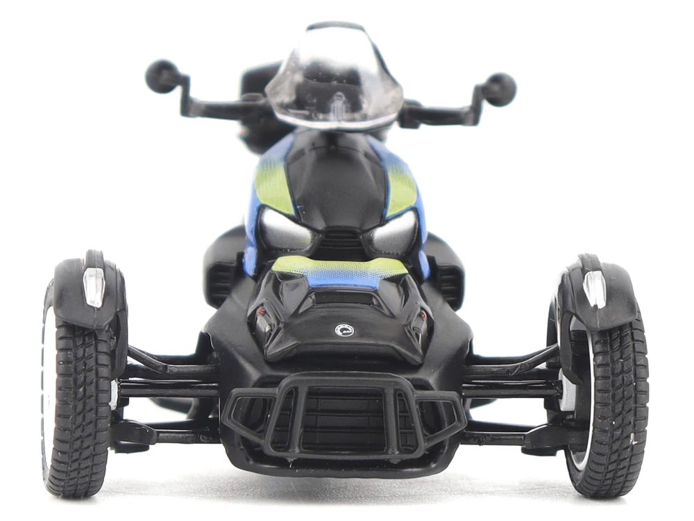 Can-Am Ryker Rally 3-Wheel Motorcycle Galactic Blue and Black 1/32 Diecast Model by BRP Models view 4