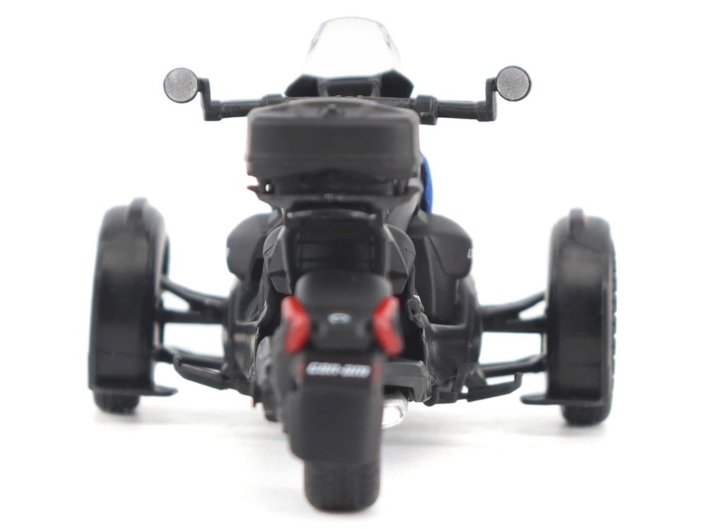 Can-Am Ryker Rally 3-Wheel Motorcycle Galactic Blue and Black 1/32 Diecast Model by BRP Models view 5